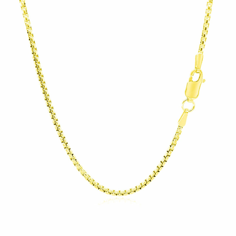 Bids.com 14k Yellow Gold Round Box Chain 1.7mm Necklaces White Smoke 16 / Yellow Gold,18 / Yellow Gold,20 / Yellow Gold,24 / Yellow Gold