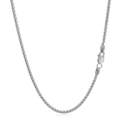Bids.com 14k White Gold Round Wheat Chain 1.5mm Necklaces White Smoke 16 / White Gold,18 / White Gold,20 / White Gold,22 / White Gold,24 / White Gold,30 / White Gold