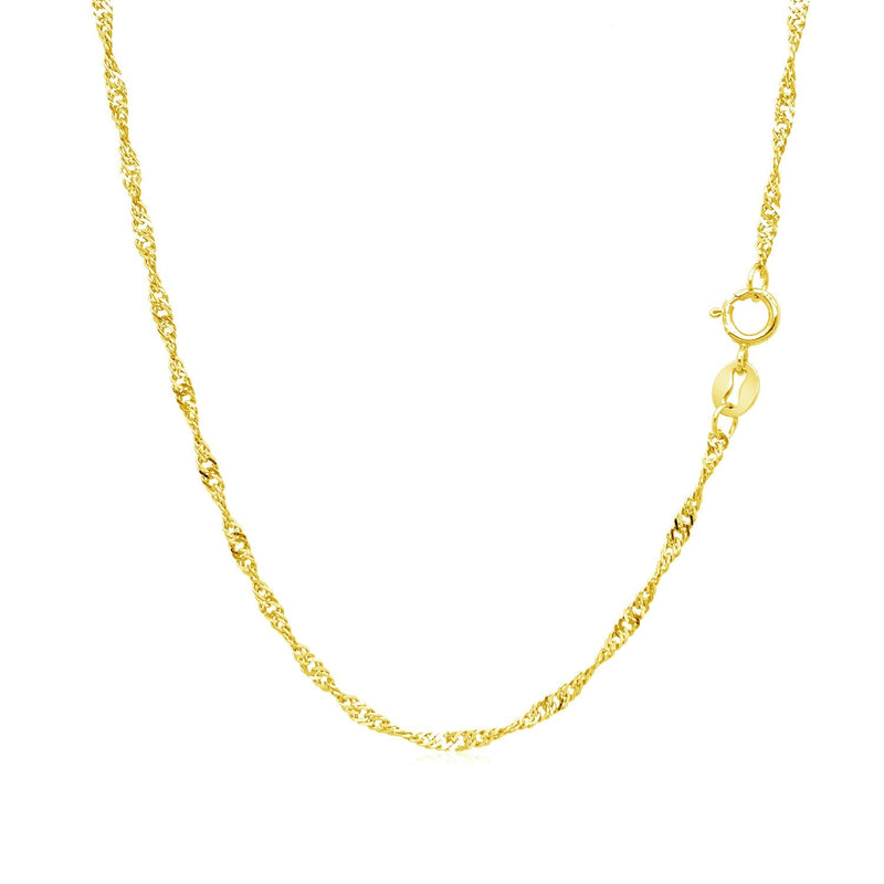 Bids.com 10k Yellow Gold Singapore Chain 1.5mm Necklaces White Smoke 16 / Yellow Gold,18 / Yellow Gold,20 / Yellow Gold,24 / Yellow Gold