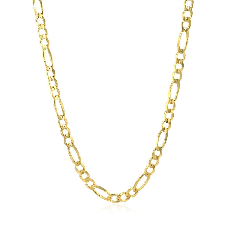Bids.com 10K Yellow Gold Solid Figaro Chain (3.70 mm) Necklaces White Smoke 18 / Yellow Gold,20 / Yellow Gold,22 / Yellow Gold,24 / Yellow Gold