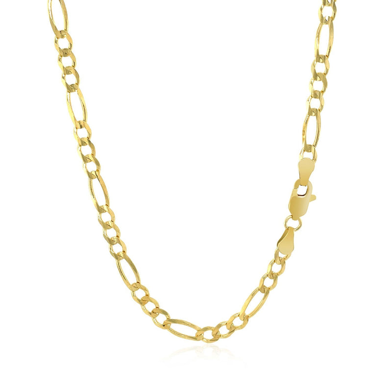 Bids.com 10K Yellow Gold Solid Figaro Chain (3.70 mm) Necklaces White Smoke 18 / Yellow Gold,20 / Yellow Gold,22 / Yellow Gold,24 / Yellow Gold