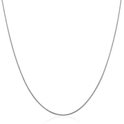 Bids.com 14k White Gold Thin Motif Round Omega Necklace Necklaces White Smoke 16 / White Gold,18 / White Gold