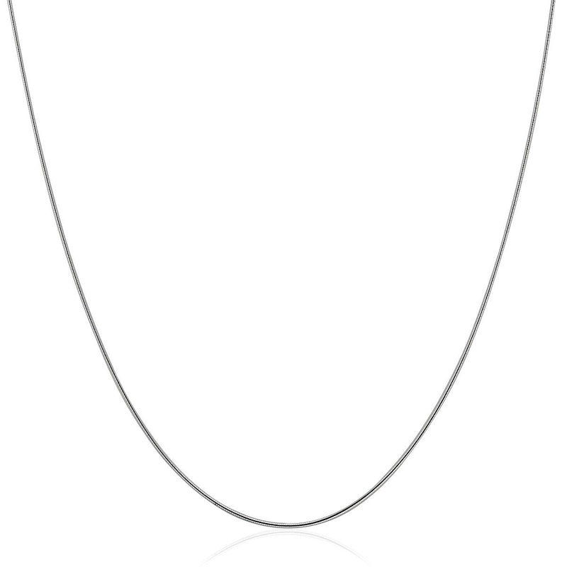Bids.com 14k White Gold Thin Motif Round Omega Necklace Necklaces White Smoke 16 / White Gold,18 / White Gold