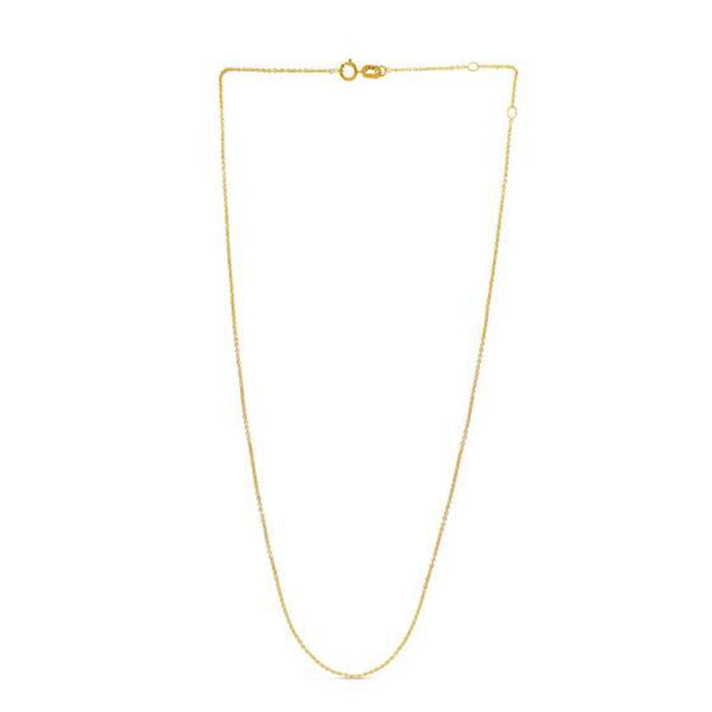 Bids.com Adjustable Cable Chain in 14k Yellow Gold (0.97 mm) Necklaces White Smoke 18 / Yellow Gold