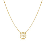 Bids.com 14K Yellow Gold Tree of Life Necklace Necklaces White Smoke 18 / Yellow Gold