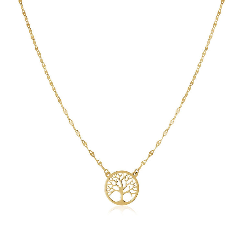 Bids.com 14K Yellow Gold Tree of Life Necklace Necklaces White Smoke 18 / Yellow Gold