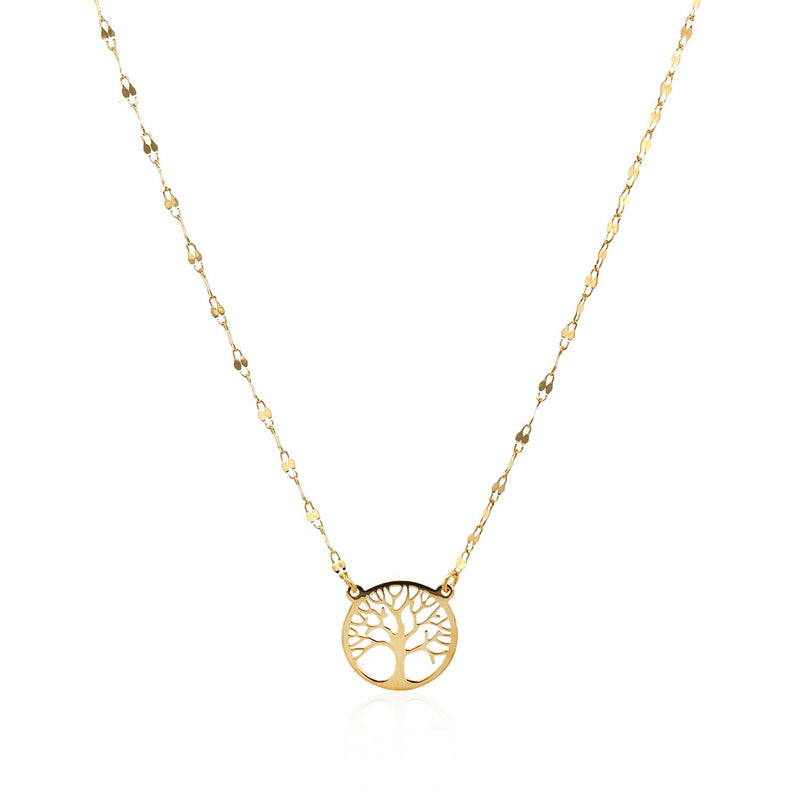 Bids.com 14K Yellow Gold Tree of Life Necklace Necklaces White Smoke 18 / Yellow Gold