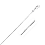 Bids.com 14k White Gold Diamond-Cut Bead Chain 1.2mm Necklaces White Smoke 16 / White Gold,18 / White Gold,20 / White Gold