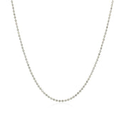 Bids.com 14k White Gold Diamond-Cut Bead Chain 1.2mm Necklaces White Smoke 16 / White Gold,18 / White Gold,20 / White Gold