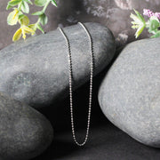 Bids.com 14k White Gold Diamond-Cut Bead Chain 1.2mm Necklaces Gray 16 / White Gold,18 / White Gold,20 / White Gold