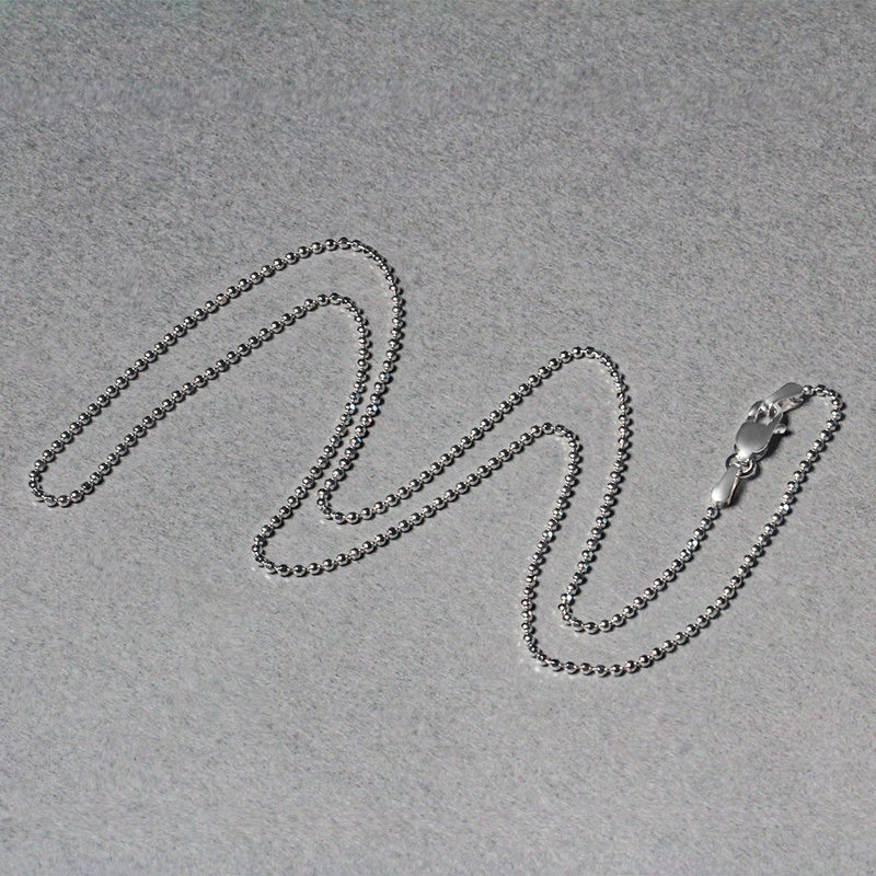 Bids.com 14k White Gold Diamond-Cut Bead Chain 1.2mm Necklaces Dark Gray 16 / White Gold,18 / White Gold,20 / White Gold