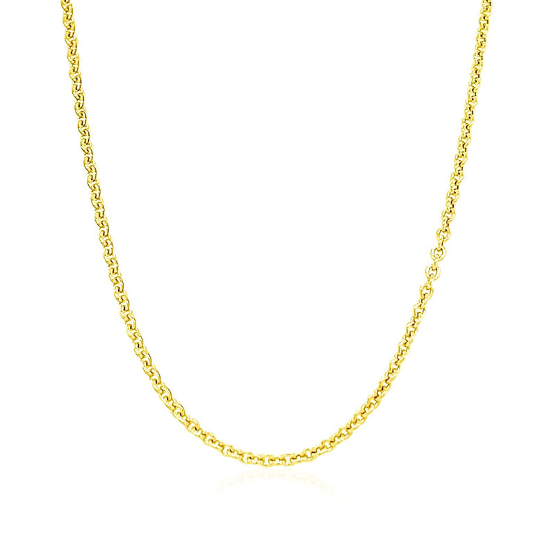 Bids.com 14k Yellow Gold Forsantina Lite Cable Link Chain 1.9mm Necklaces White Smoke 16 / Yellow Gold,18 / Yellow Gold,20 / Yellow Gold