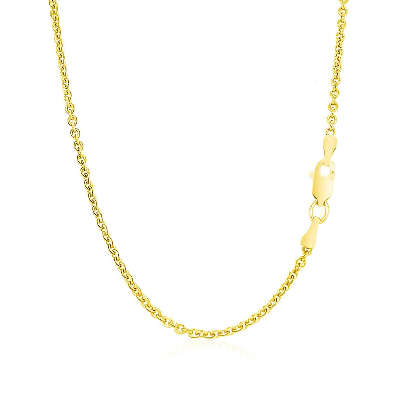 Bids.com 14k Yellow Gold Forsantina Lite Cable Link Chain 1.9mm Necklaces White Smoke 16 / Yellow Gold,18 / Yellow Gold,20 / Yellow Gold