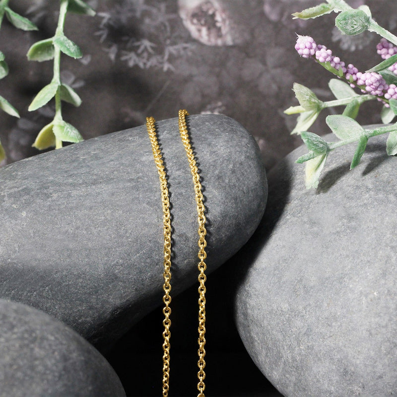 Bids.com 14k Yellow Gold Forsantina Lite Cable Link Chain 1.9mm Necklaces Gray 16 / Yellow Gold,18 / Yellow Gold,20 / Yellow Gold