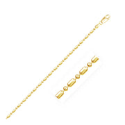 Bids.com 14k Yellow Gold Diamond-Cut Alternating Bead Chain 1.5mm Necklaces White Smoke 16 / Yellow Gold,18 / Yellow Gold,20 / Yellow Gold