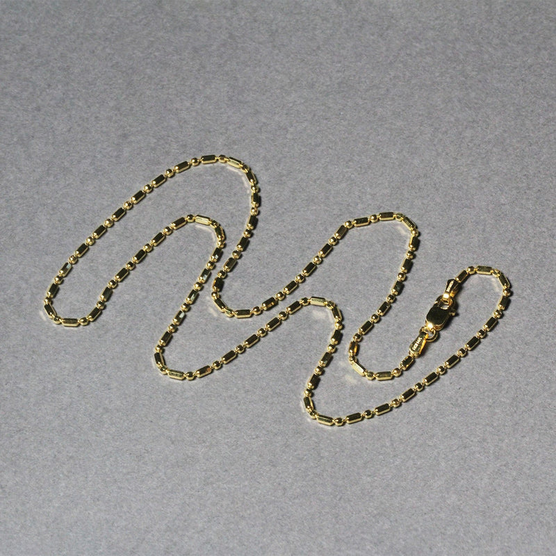 Bids.com 14k Yellow Gold Diamond-Cut Alternating Bead Chain 1.5mm Necklaces Dark Gray 16 / Yellow Gold,18 / Yellow Gold,20 / Yellow Gold
