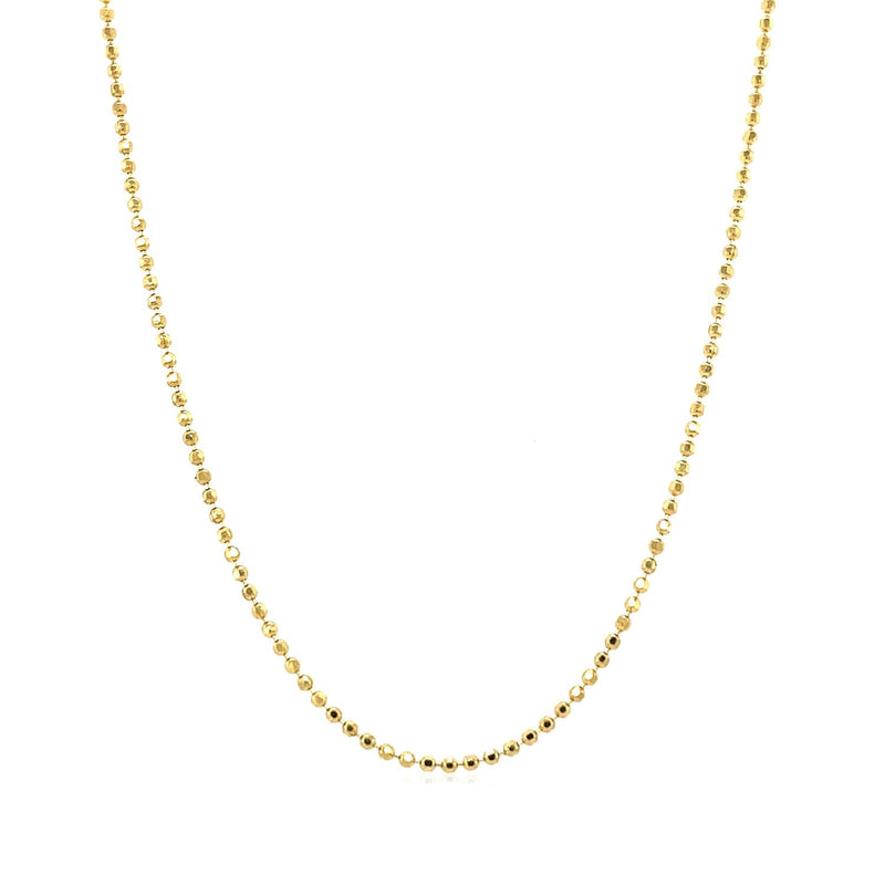 Bids.com 14k Yellow Gold Diamond-Cut Bead Chain 1.2mm Necklaces White Smoke 16 / Yellow Gold,18 / Yellow Gold,20 / Yellow Gold