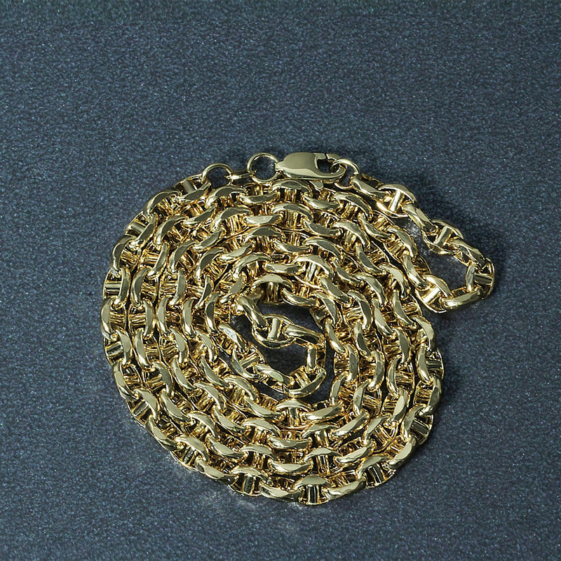Bids.com 4.5mm 14k Yellow Gold Anchor Chain Necklaces Dark Slate Gray 20 / Yellow Gold,24 / Yellow Gold