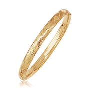 Bids.com 14k Yellow Gold Domed Bangle with a Weave Motif Bracelets White Smoke 7 / Yellow Gold,8 / Yellow Gold