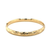 Bids.com 14k Yellow Gold Domed Bangle with a Weave Motif Bracelets White Smoke 7 / Yellow Gold,8 / Yellow Gold