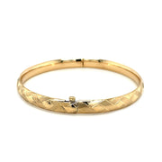 Bids.com 14k Yellow Gold Domed Bangle with a Weave Motif Bracelets White Smoke 7 / Yellow Gold,8 / Yellow Gold