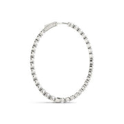 Bids.com Oval Shape Two Sided Diamond Hoop Earrings in 14k White Gold (2 cttw) Earrings White Smoke White Gold