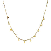 Bids.com Choker Necklace with Hammered Beads in 14k Yellow Gold Necklaces White Smoke 16 / Yellow Gold