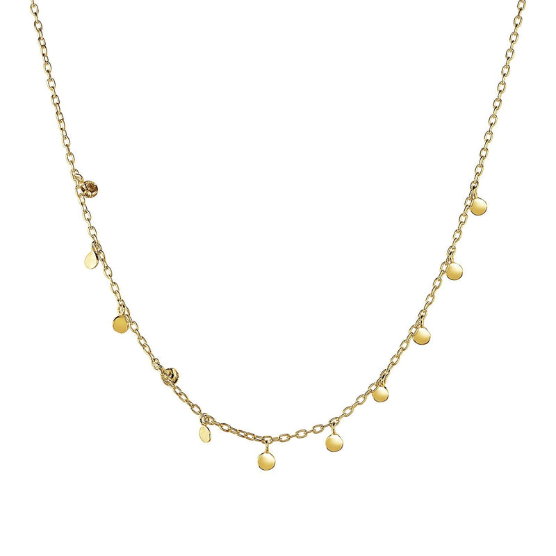 Bids.com Choker Necklace with Hammered Beads in 14k Yellow Gold Necklaces White Smoke 16 / Yellow Gold