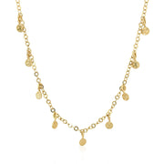 Bids.com Choker Necklace with Hammered Beads in 14k Yellow Gold Necklaces White Smoke 16 / Yellow Gold