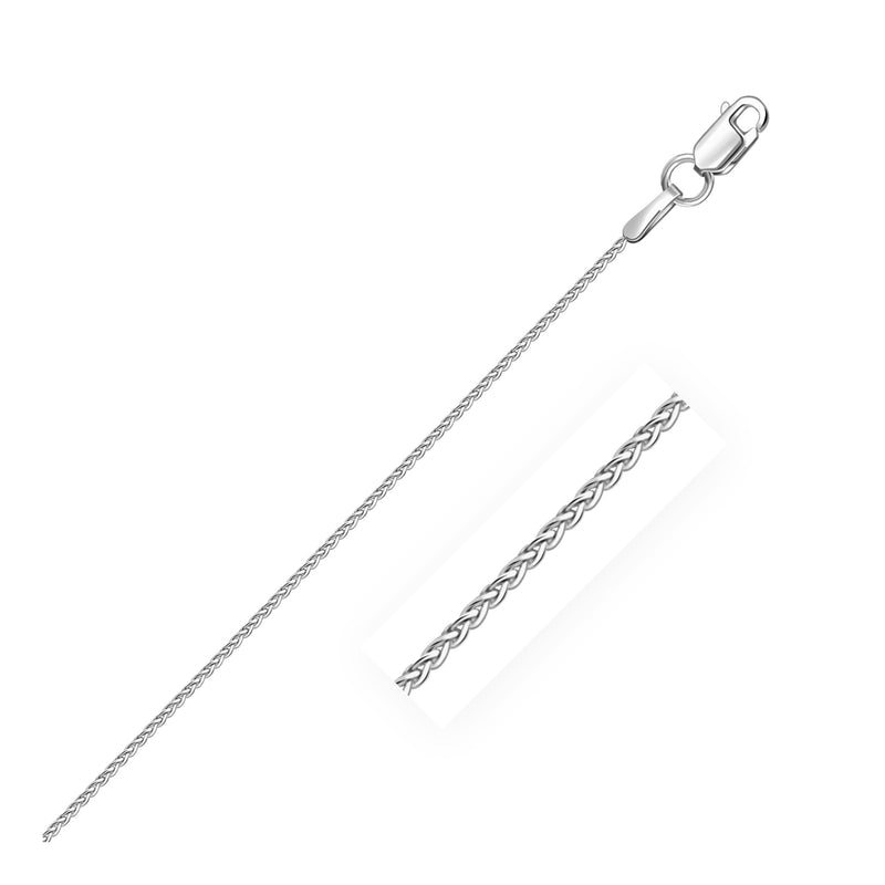 Bids.com 14k White Gold Round Wheat Chain 1.0mm Necklaces White Smoke 16 / White Gold,18 / White Gold,20 / White Gold,24 / White Gold