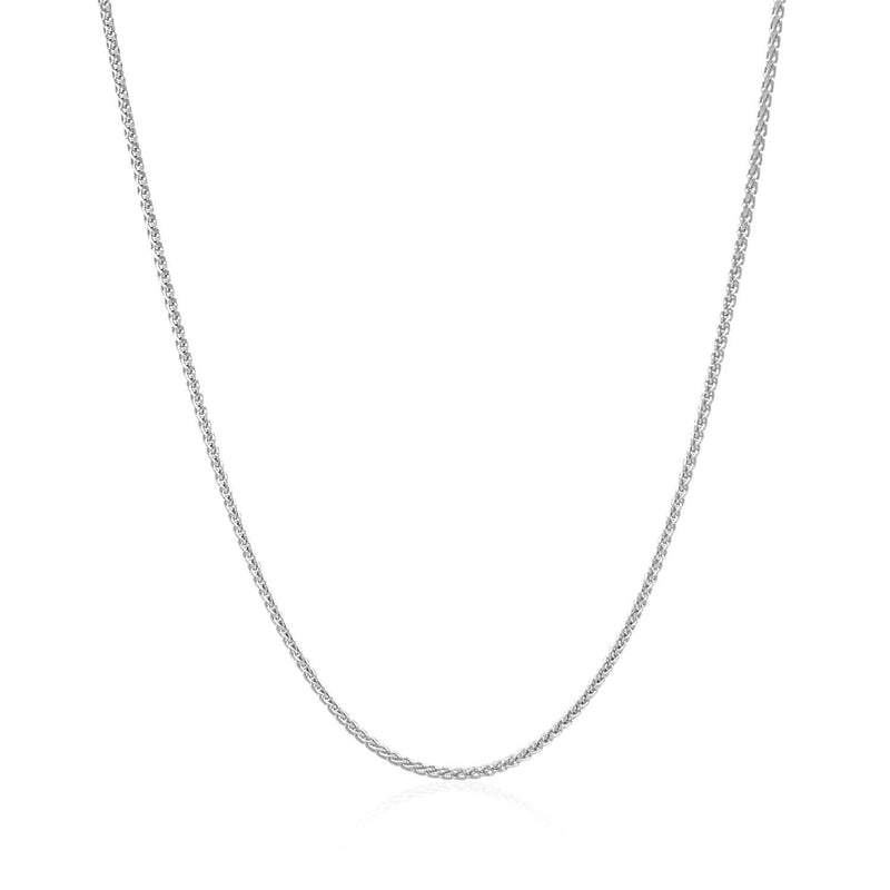Bids.com 14k White Gold Round Wheat Chain 1.0mm Necklaces White Smoke 16 / White Gold,18 / White Gold,20 / White Gold,24 / White Gold
