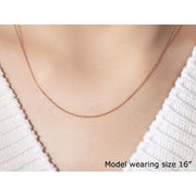Bids.com 14k Rose Gold Oval Cable Link Chain 0.97mm Necklaces Wheat 16 / Rose Gold,18 / Rose Gold,20 / Rose Gold