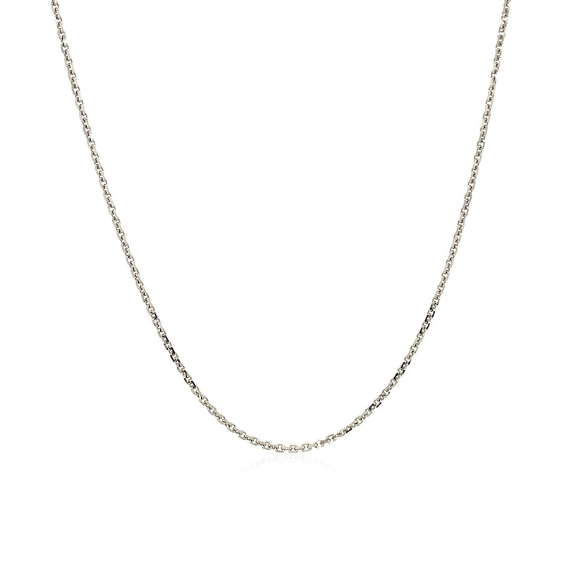 Bids.com 10k White Gold Adjustable Cable Chain 0.9mm Necklaces White Smoke 22 / White Gold