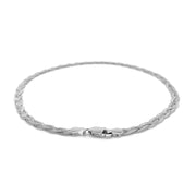 Bids.com 3.5mm 14k White Braided Foxtail Anklet Accessories White Smoke 10 / White Gold