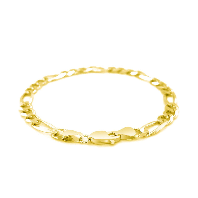 Bids.com 6.0mm 14k Yellow Gold Solid Figaro Bracelet Bracelets White Smoke 7 / Yellow Gold,8.5 / Yellow Gold