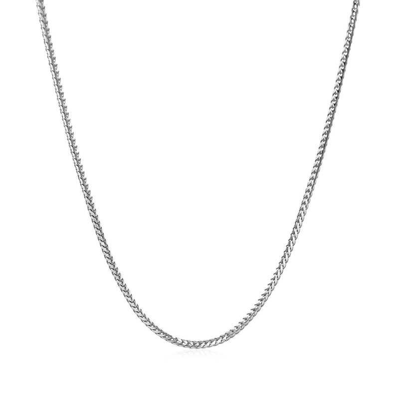 Bids.com 14k White Gold Franco Chain 1.2mm Necklaces White Smoke 16 / White Gold,18 / White Gold,20 / White Gold,24 / White Gold