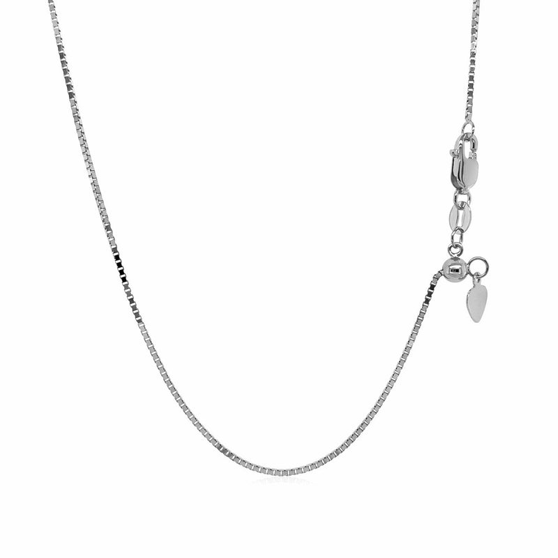 Bids.com 14k White Gold Adjustable Box Chain 0.85mm Necklaces White Smoke 22 / White Gold,30 / White Gold