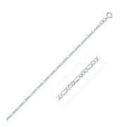 Bids.com 14k White Gold Solid Figaro Chain 1.9mm Necklaces White Smoke 16 / White Gold,18 / White Gold,20 / White Gold,24 / White Gold
