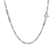 Bids.com 14k White Gold Solid Figaro Chain 1.9mm Necklaces White Smoke 16 / White Gold,18 / White Gold,20 / White Gold,24 / White Gold