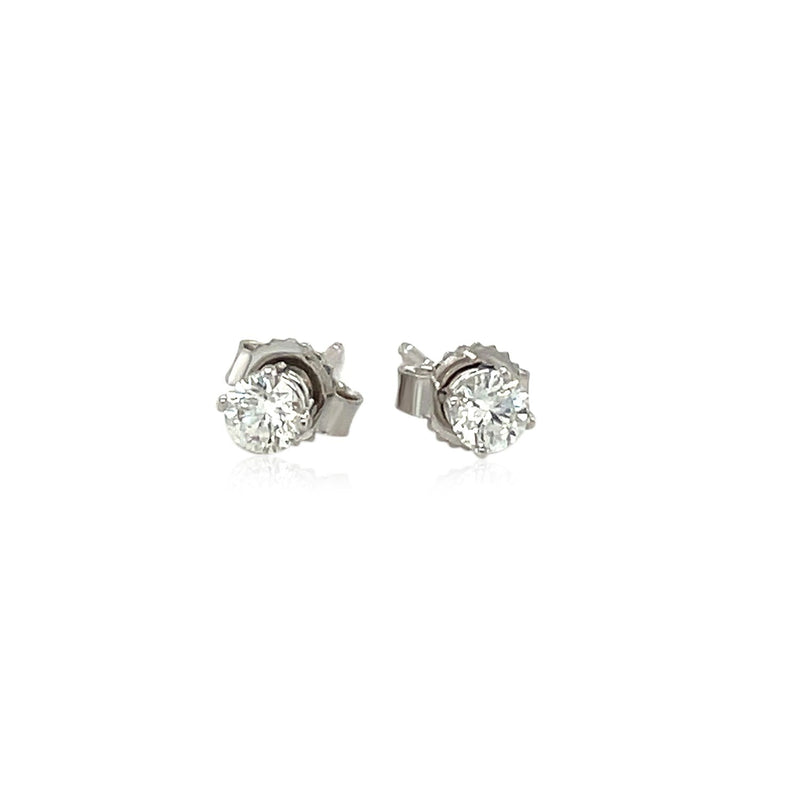 Bids.com 14k White Gold Diamond Four Prong Stud Earrings (1/4 cttw) Earrings White Smoke White Gold
