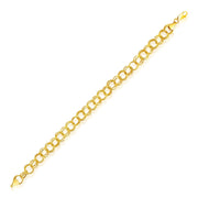 Bids.com 8.0 mm 14k Yellow Gold Lite Charm Bracelet Bracelets White Smoke 7.25 / Yellow Gold
