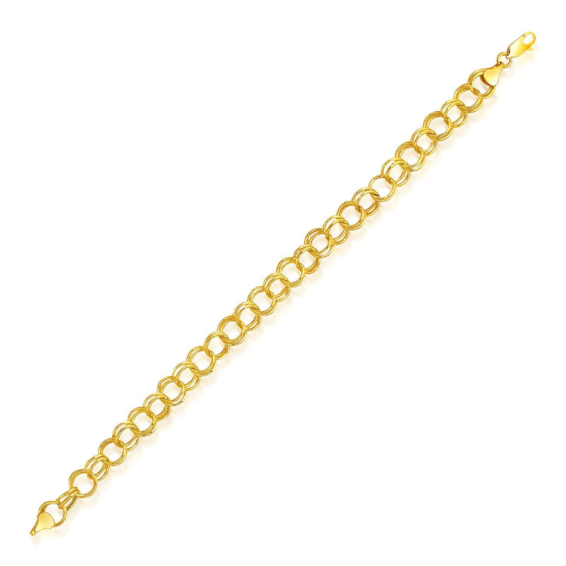 Bids.com 8.0 mm 14k Yellow Gold Lite Charm Bracelet Bracelets White Smoke 7.25 / Yellow Gold