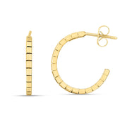 Bids.com 14k Yellow Gold Brick Omega Hoop Earrings Earrings White Smoke Yellow Gold