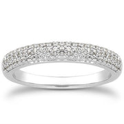 Bids.com 14k White Gold Triple Multi-Row Micro- Pave Diamond Wedding Ring Band Rings White Smoke 4 / White Gold,4.5 / White Gold,5 / White Gold,5.5 / White Gold,6 / White Gold,6.5 / White Gold,7 / White Gold,7.5 / White Gold,8 / White Gold,8.5 / White Gold,9 / White Gold