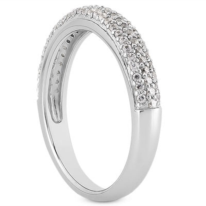 Bids.com 14k White Gold Triple Multi-Row Micro- Pave Diamond Wedding Ring Band Rings White Smoke 4 / White Gold,4.5 / White Gold,5 / White Gold,5.5 / White Gold,6 / White Gold,6.5 / White Gold,7 / White Gold,7.5 / White Gold,8 / White Gold,8.5 / White Gold,9 / White Gold