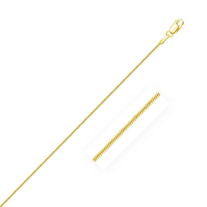 Bids.com 14k Yellow Gold Round Snake Chain 0.9mm Necklaces White Smoke 16 / Yellow Gold,18 / Yellow Gold,20 / Yellow Gold,24 / Yellow Gold