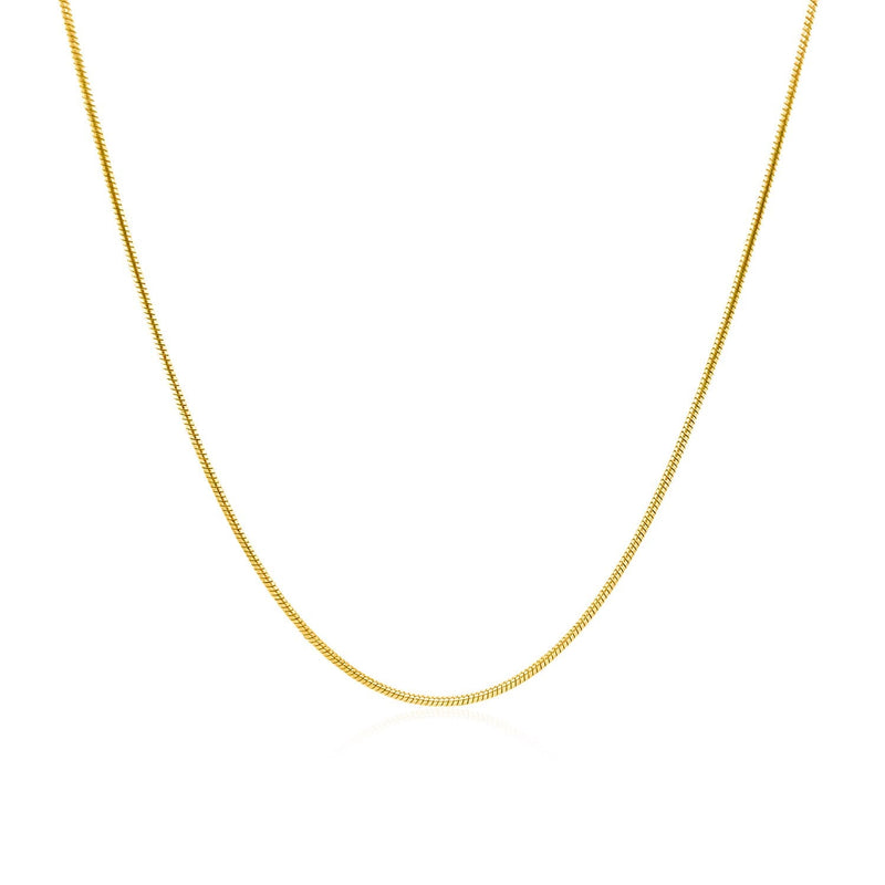 Bids.com 14k Yellow Gold Round Snake Chain 0.9mm Necklaces White Smoke 16 / Yellow Gold,18 / Yellow Gold,20 / Yellow Gold,24 / Yellow Gold,Default Title / Yellow Gold