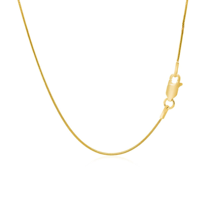Bids.com 14k Yellow Gold Round Snake Chain 0.9mm Necklaces White Smoke 16 / Yellow Gold,18 / Yellow Gold,20 / Yellow Gold,24 / Yellow Gold,Default Title / Yellow Gold