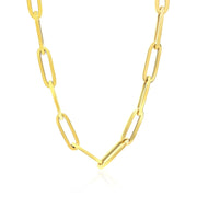 Bids.com 14K Yellow Gold Wide Paperclip Chain (6.1mm) Necklaces White Smoke 18 / Yellow Gold,24 / Yellow Gold,30 / Yellow Gold