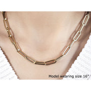 Bids.com 14K Yellow Gold Wide Paperclip Chain (6.1mm) Necklaces Wheat 18 / Yellow Gold,24 / Yellow Gold,30 / Yellow Gold